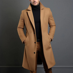 Men's wool coat classic fit available in black, brown, grey and blue