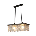 Black glass chandelier dining room, 3-step dimmable E27 ceiling light, modern design