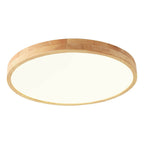 Flush mount ceiling light Nordic solid wood round LED 30CM ultra-thin