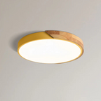 Scandinavian wood LED ceiling light, round modern indoor flush mount