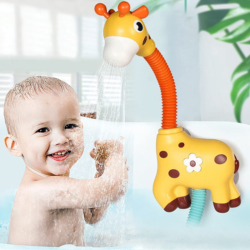 Bath toy giraffe interactive water sprinkler for babies and toddlers