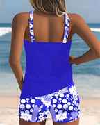 Women Tankini Set Sleeveless Top Printed Shorts | Linnea