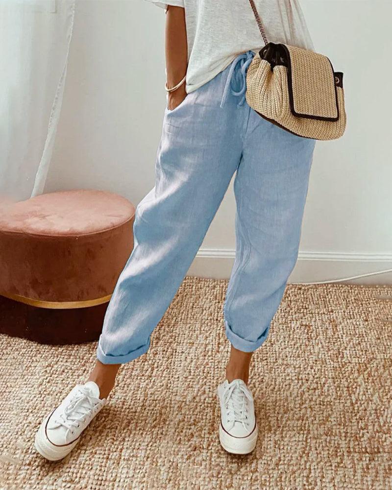 Women moisture wicking breathable joggers tapered leg with drawstring waist