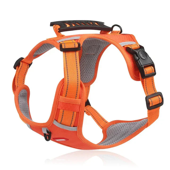 Anti-pull dog harness adjustable reflective with quick-release buckles