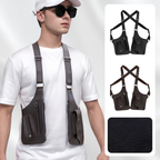 Men anti-theft crossbody shoulder bag with hidden zipper and magnetic closure