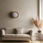 Scandinavian round wall light with globe shade, minimalist indoor wall sconce