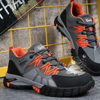 Men's steel toe safety shoes anti-smash slip-resistant grey work shoes