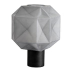 Table lamp with smoke gray glass shade, modern retro E27 1-light design