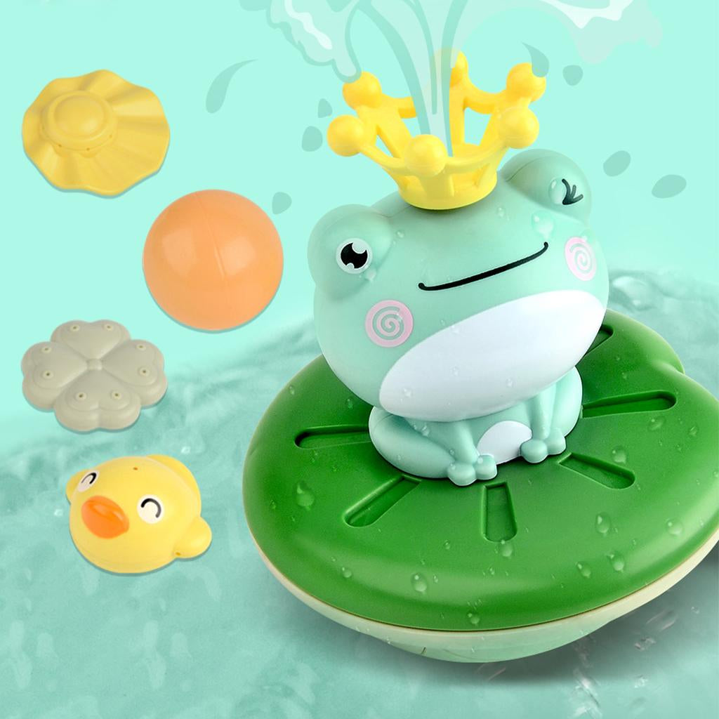 Bath toy fountain frog sprinkler for toddlers, battery-powered