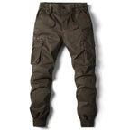 Men cargo joggers tapered fit with utility pockets and elastic drawstring waist