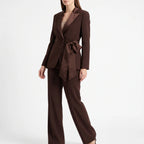Women's 2-piece suit set with blazer and trousers, professional stretch fabric