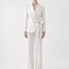 Women's 2-piece suit set with blazer and trousers, professional stretch fabric