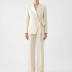 Women's 2-piece suit set with blazer and trousers, professional stretch fabric