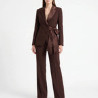 Women's 2-piece suit set with blazer and trousers, professional stretch fabric