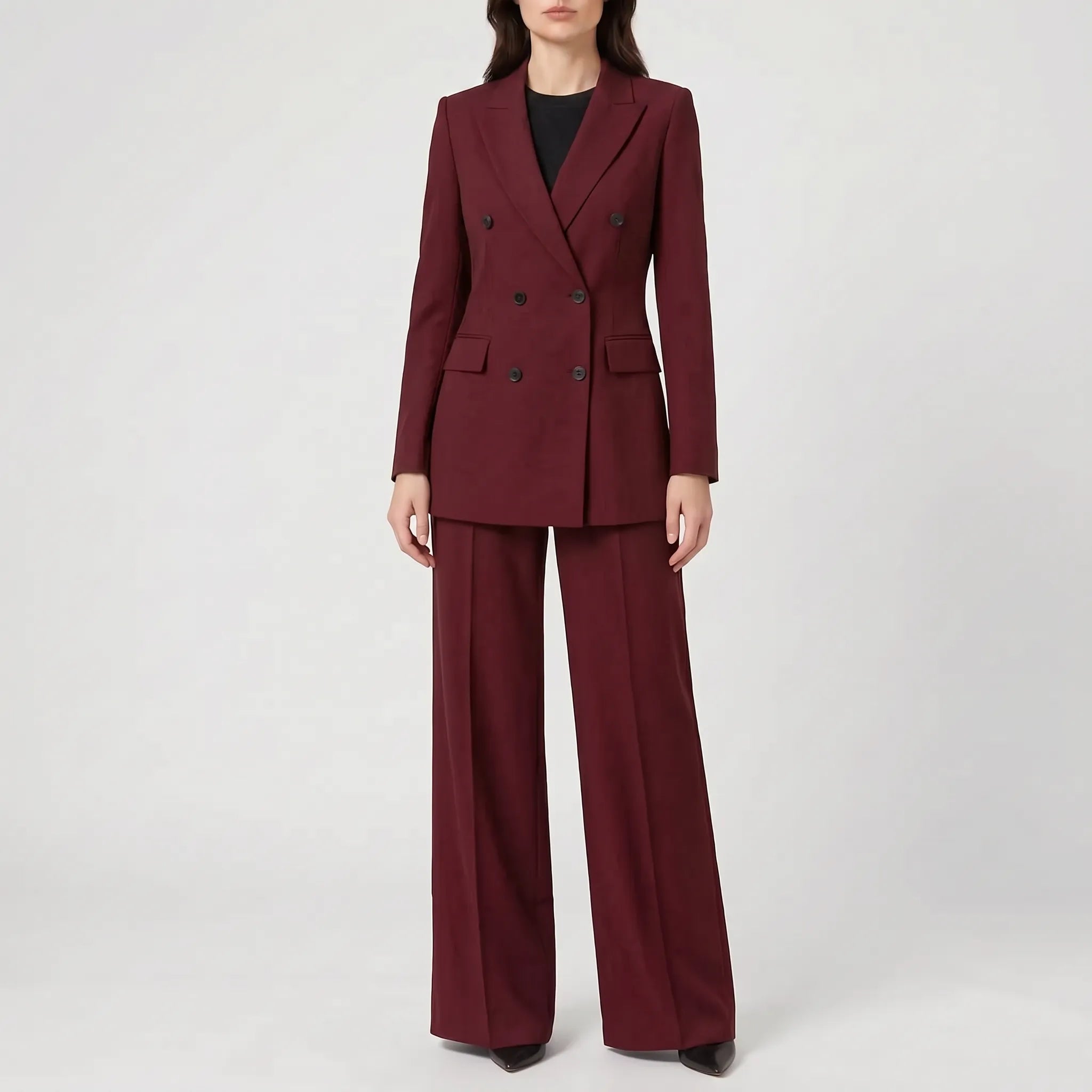 Women's pant suit 2-piece tailored fit office wear, blazer and trousers set