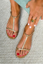 orthopedic sandals women | Minimalist Flat Open Toe T Strap Sandals