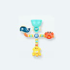 Bath toy sprinkler set with octopus, whale and crab figures with suction cups