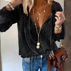 Women boho blouse with cutout neckline flowing bohemian style
