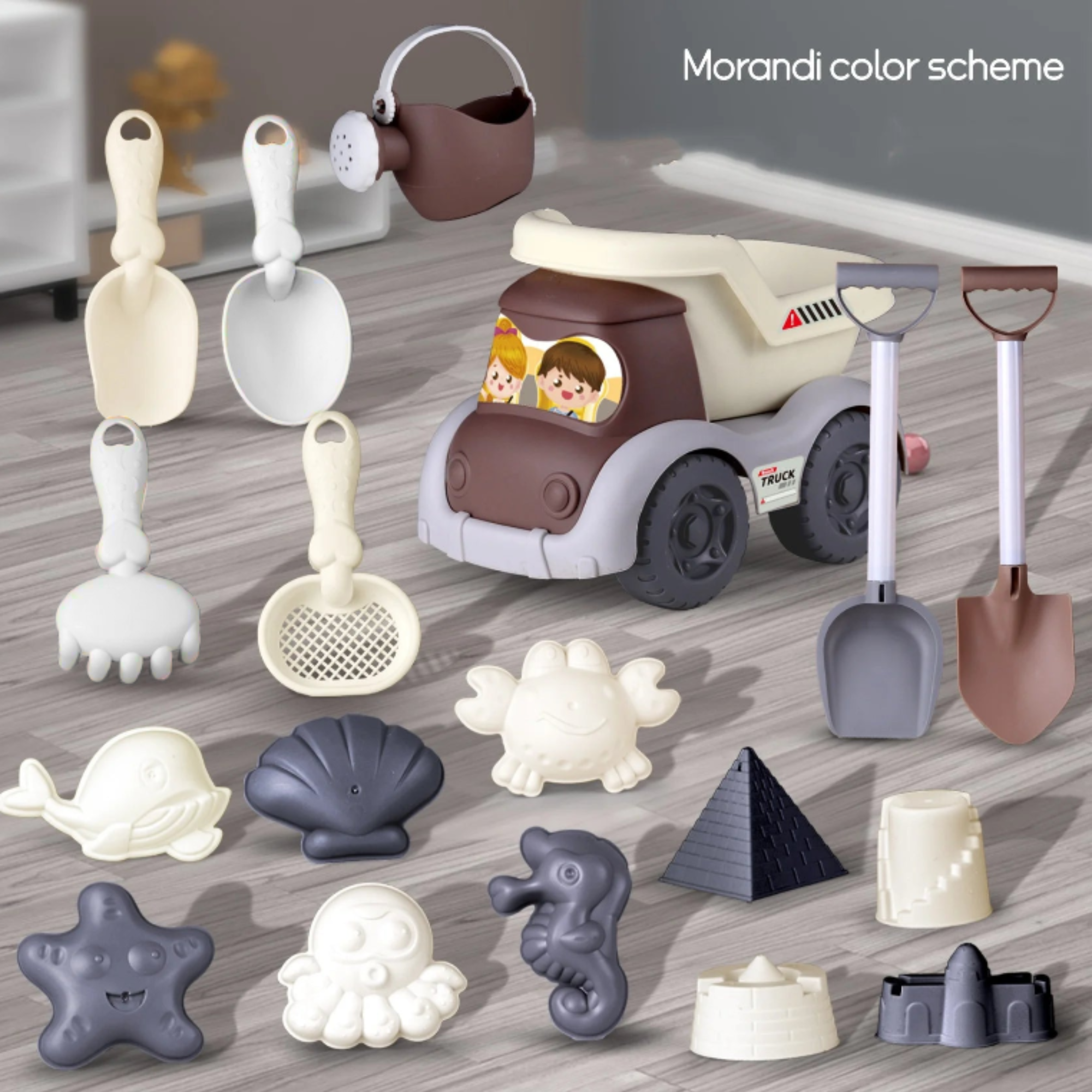 Kids beach sand toy set for castle building and creative outdoor play