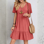 Women's sculpting layered dress with tummy-smoothing fit, tiered silhouette, day to evening