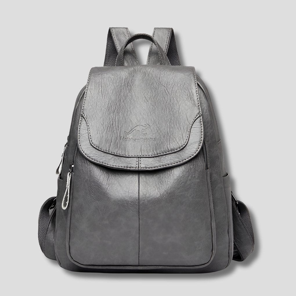 Women's leather backpack anti-theft embossed multi-pocket, adjustable straps
