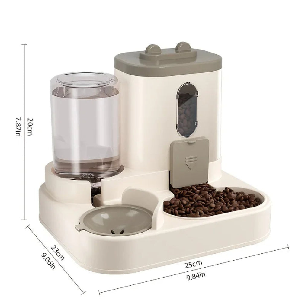 Gravity dog cat feeding station with water dispenser anti-tip BPA-free