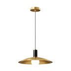 Brass pendant lamp mid-century style with white milk glass shade, 1-light E27