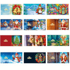 Diamond painting Christmas cards 12-piece set with Santa Claus mosaic design