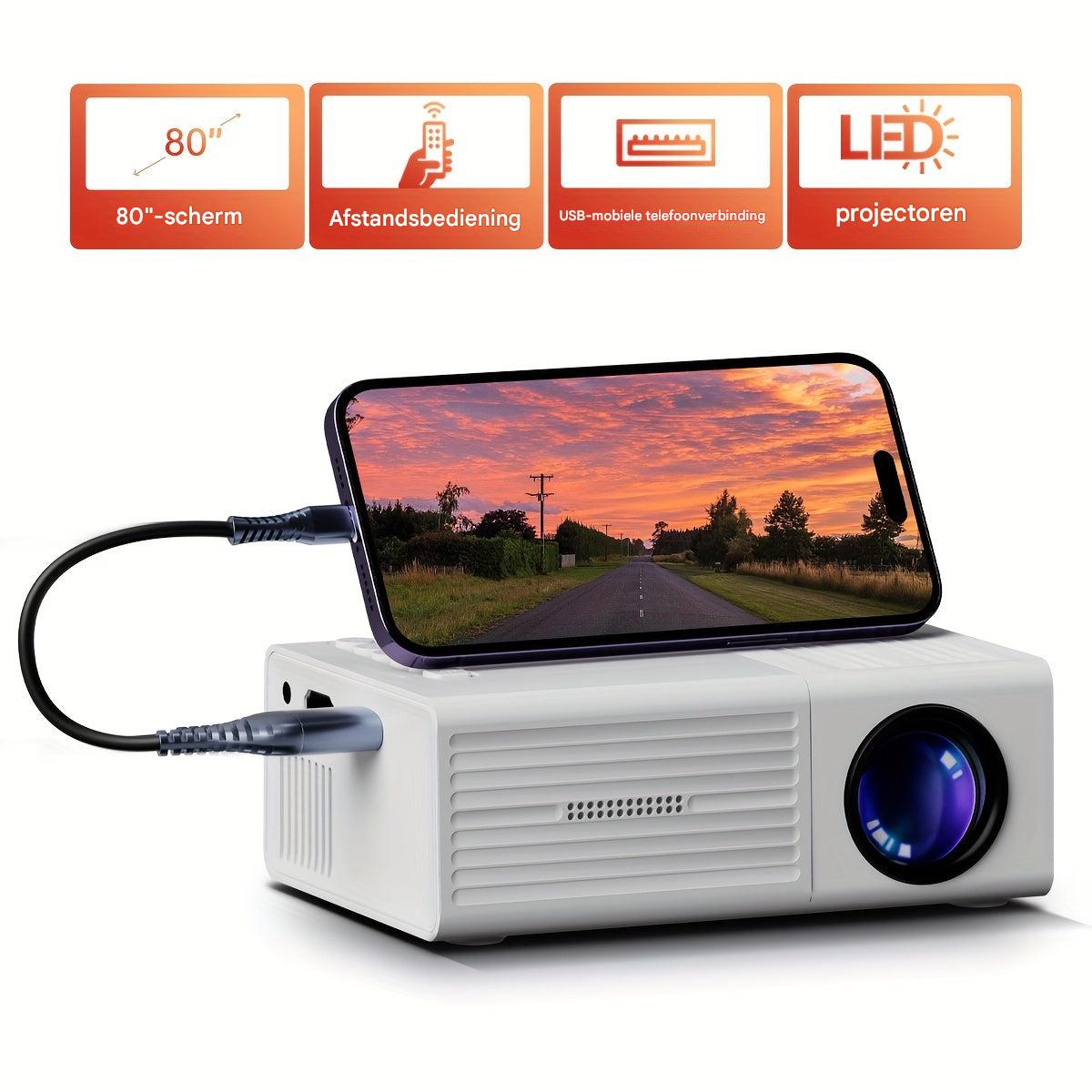 Mini projector 3000 lumen HD LED compact portable home cinema