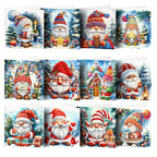Diamond painting Christmas cards DIY set 12pcs with Santa designs and envelopes