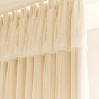 2 piece blackout curtains French princess style with hooks and rings for bedroom