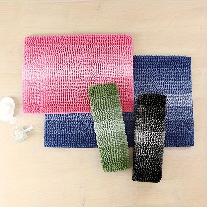 Chenille bath mat non-slip quick-dry for bathroom and entrance