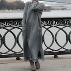 Women's winter knit midi dress with pockets and side slit, available in multiple colours