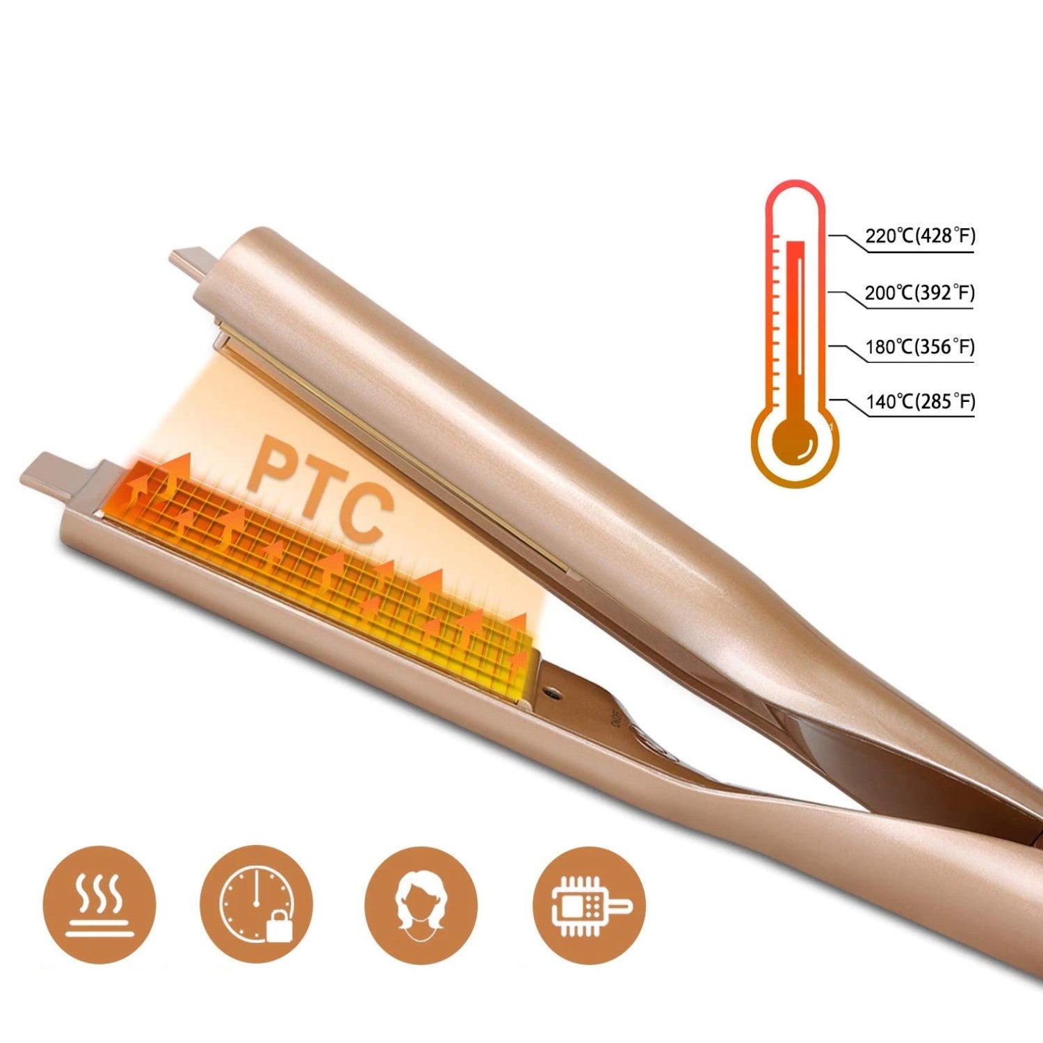 2-in-1 hair styler ceramic straightener and curling iron with auto-off