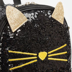 Kids school backpack set 3-piece black cat design with lunch bag and pencil case