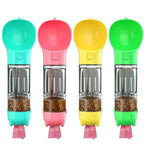 Dog water bottle 3-in-1 BPA-free travel bottle with food storage and poop bag dispenser