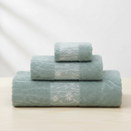 3-piece towel set in ring-spun cotton, includes bath, hand and guest towel