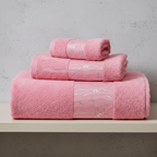 3-piece towel set in ring-spun cotton, includes bath, hand and guest towel