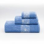 3-piece towel set in ring-spun cotton, includes bath, hand and guest towel
