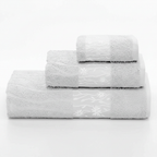 3-piece towel set in ring-spun cotton, includes bath, hand and guest towel