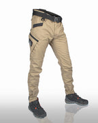 Men tactical cargo pants multi pocket water resistant in black and military green