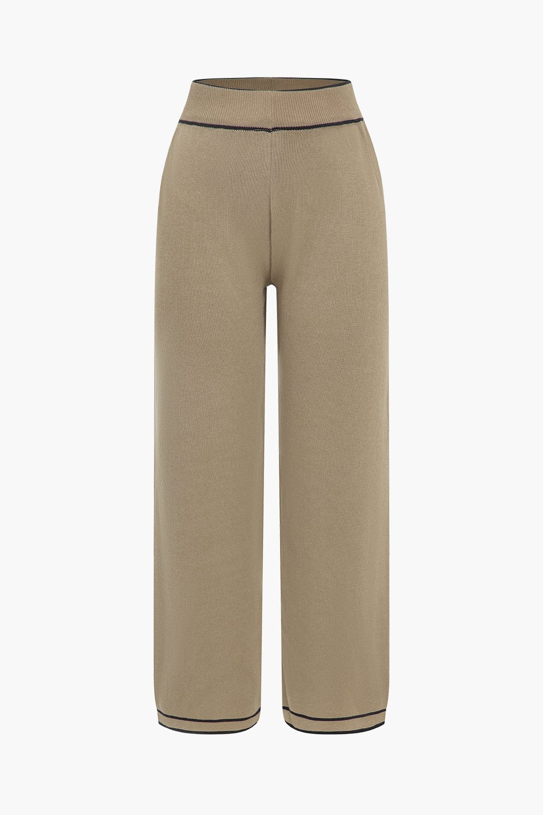 Women 2 piece knit cardigan wide leg pants set with gold buttons and waist belt
