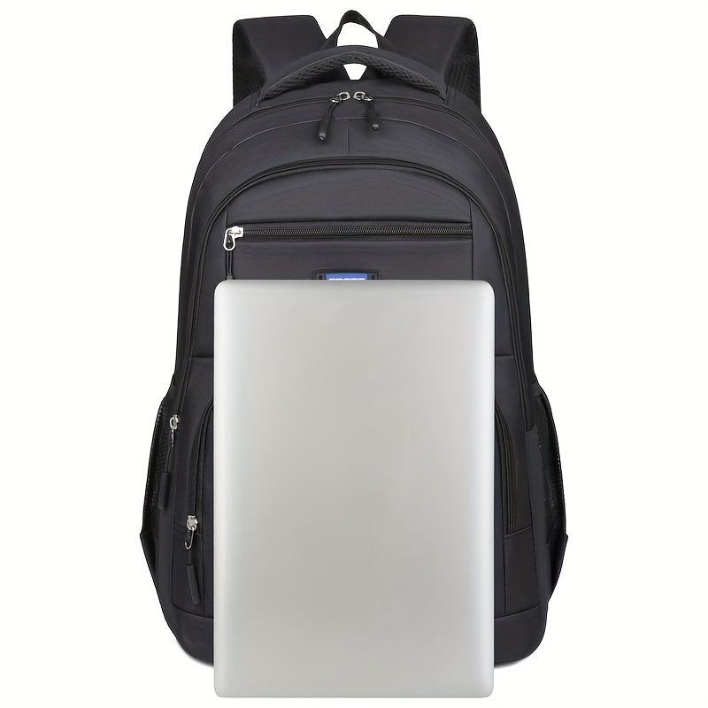 Men full grain leather backpack with buckle closure and adjustable straps