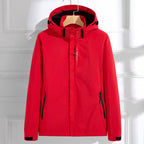 Women waterproof hooded rain jacket relaxed fit with zip pockets