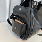 Women's vegan leather shoulder bag crossbody, multiple pockets everyday handbag