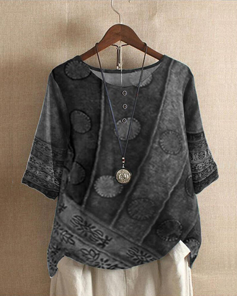 Women boho relaxed tunic blouse flowing silhouette casual style