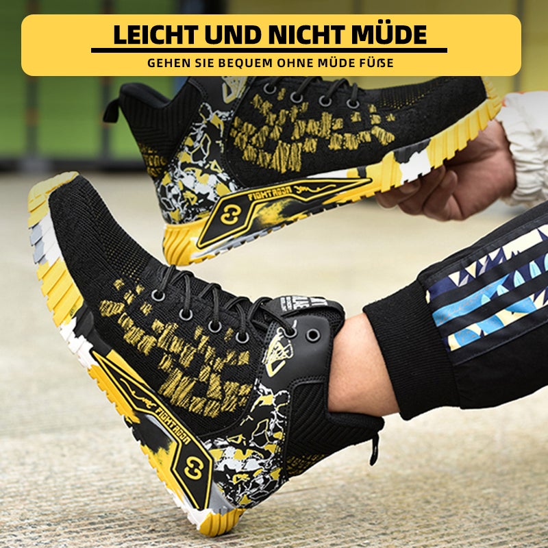 Safety shoes with steel toe and anti-puncture Kevlar sole, ankle protection, EN ISO 20345