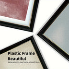 Black rectangular photo frame for wall and table display, classic design