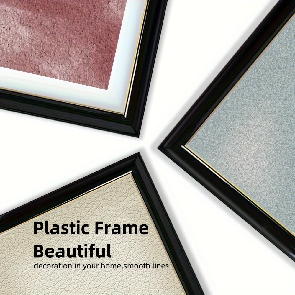 Black rectangular photo frame for wall and table display, classic design