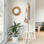 Bohemian wall mirror sunflower wooden round boho decor for bedroom or living room
